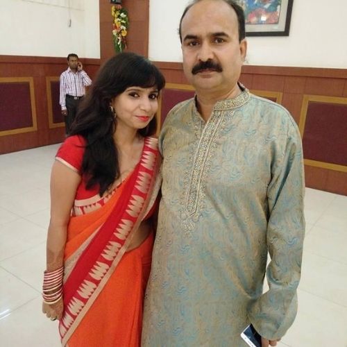 Aastha Jha with her father