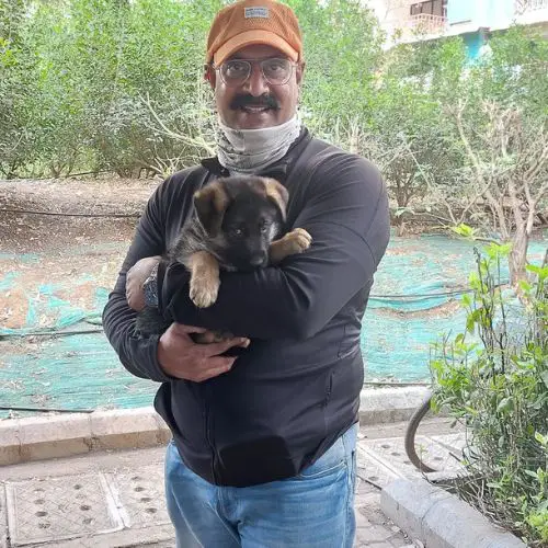 Ajay Purkar with his dog