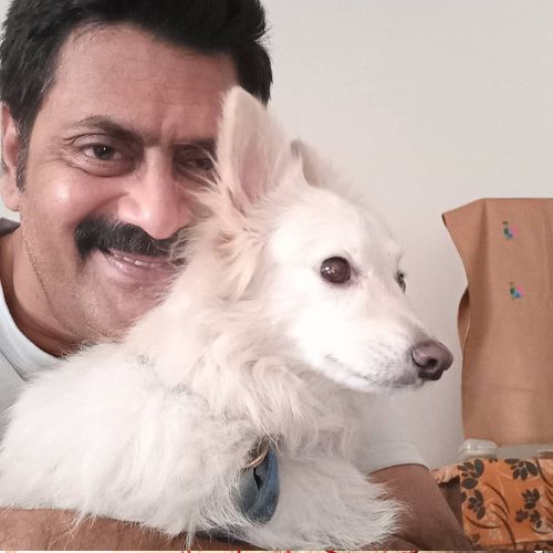 Ajay Purkar with his pet