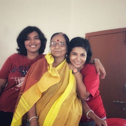 Aparajita with her mother and sister