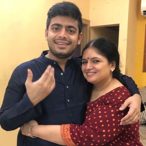 Chhaya with her son