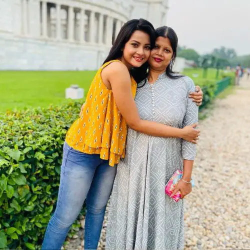 Diya Basu with her mother