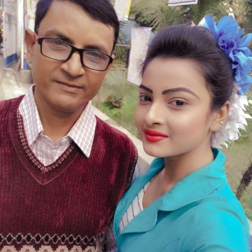 Diya Basu with his father