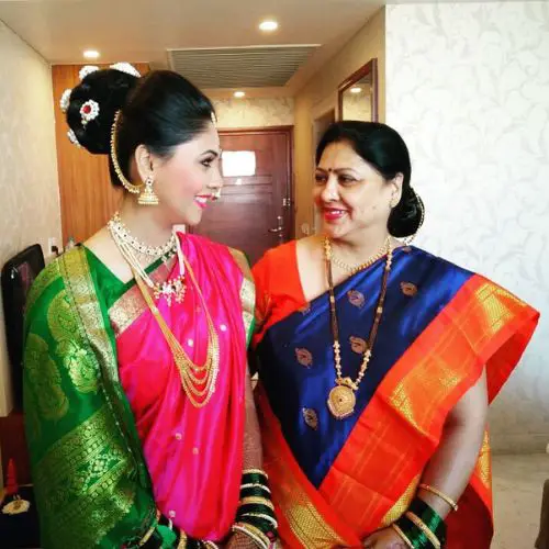 Pooja Purandare with her mother