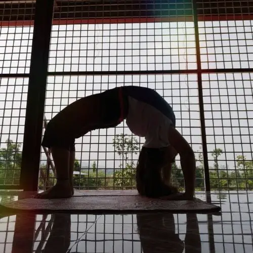 Priyanka while doing yoga
