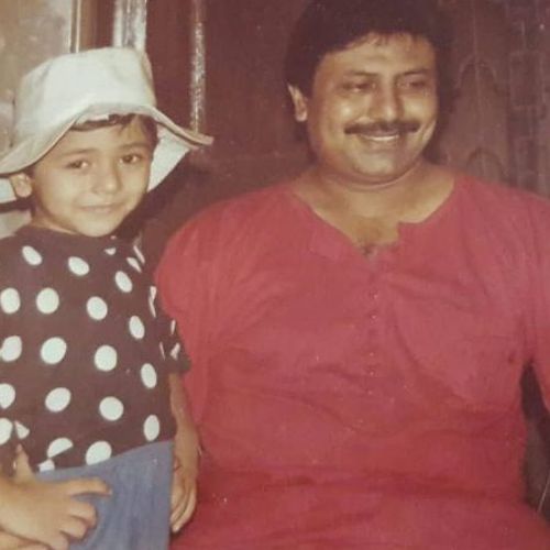 Saptarshi's childhood picture with his father