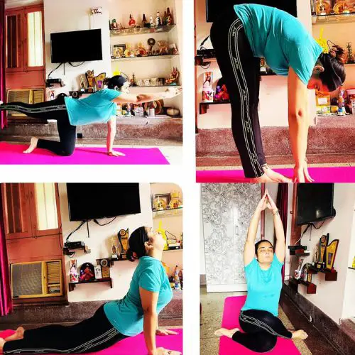 Twarita Chatterjee doing Yoga