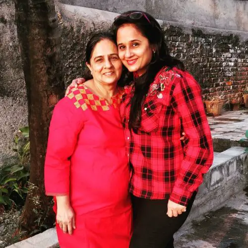 Amita with her mother