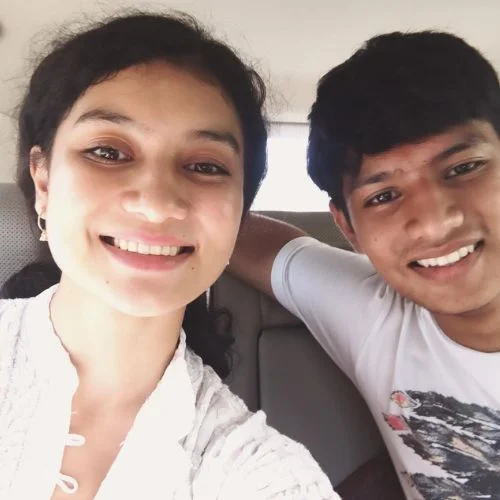 Jahnvi with her brother