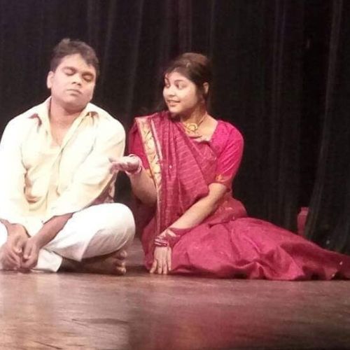 Nisha while acting in a play