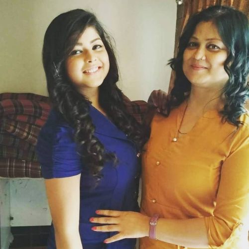Nisha with her mother
