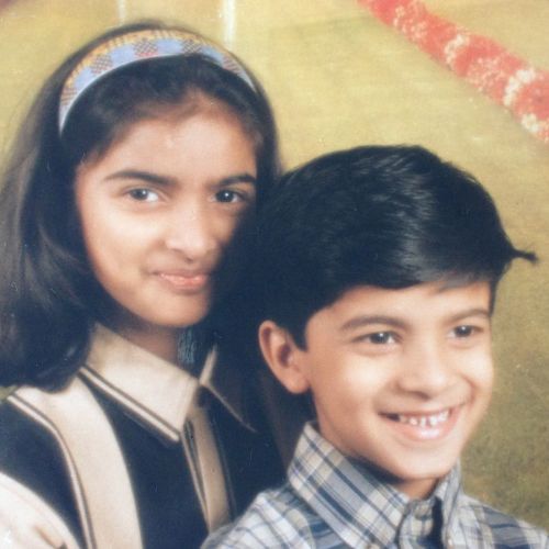 Pratik's childhood picture with his sister