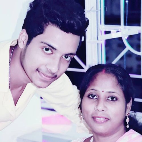 Pritam with his mother
