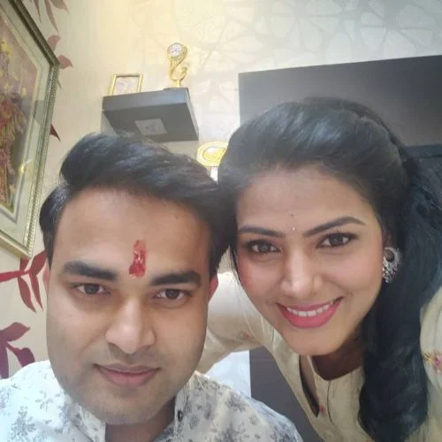 Shubha with her brother