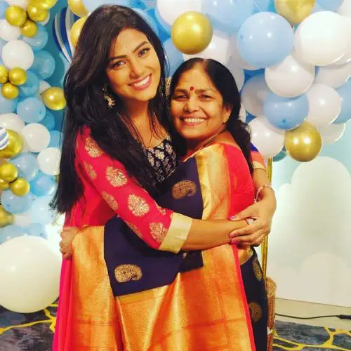 Shubha with her mother