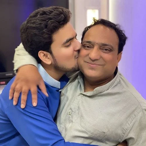 Tabish with his father