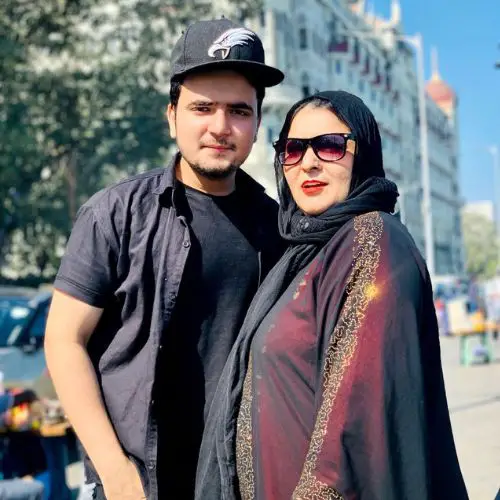 Tabish with his mother