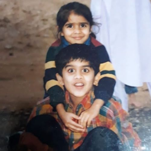 Ali's childhood picture with his sister