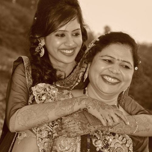 Dipali with her mother