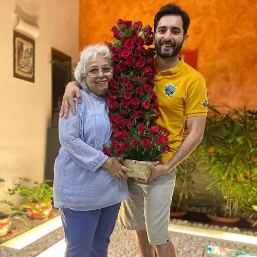 Siddhant with his mother