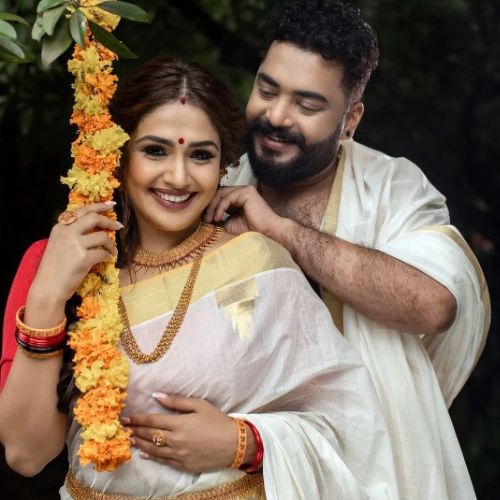 Vidhya Mohan with her husband