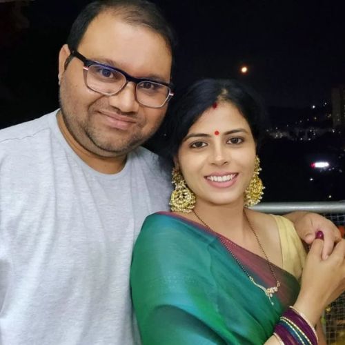 Deepesh with his wife