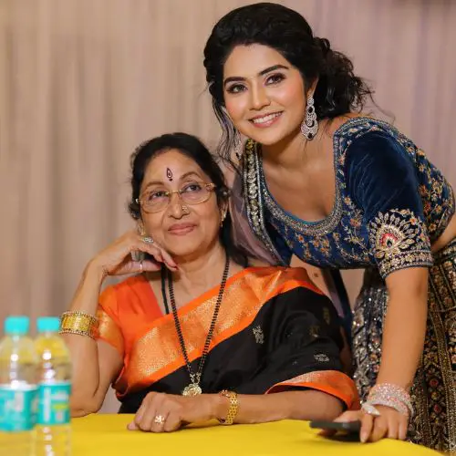 Megha with her mother