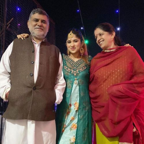 Preeti with her parents