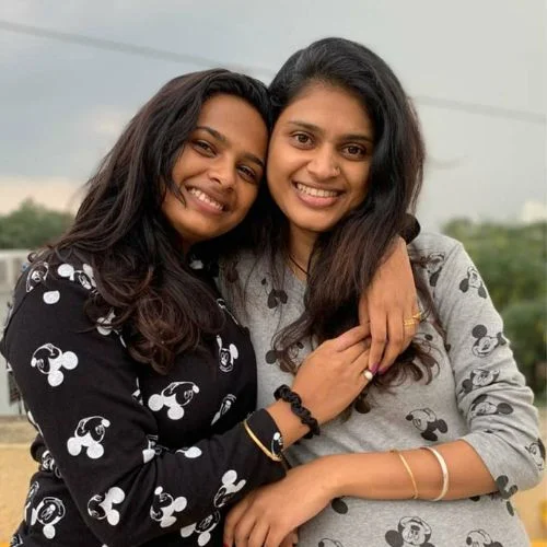 Amruta with her elder sister