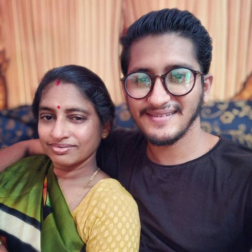 Bipul with his mother
