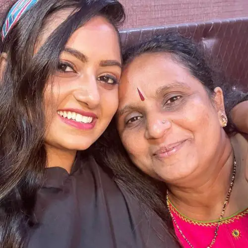 Likitha with her mother