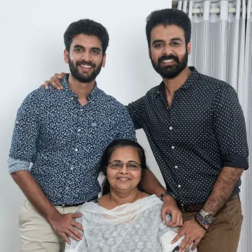 Prem with his mother and brother