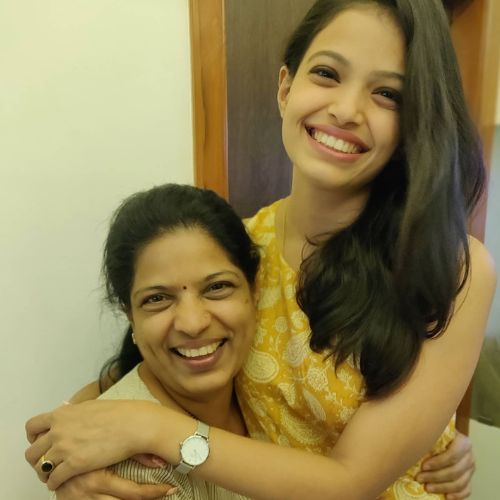 Priyanka Tendolkar with her mother