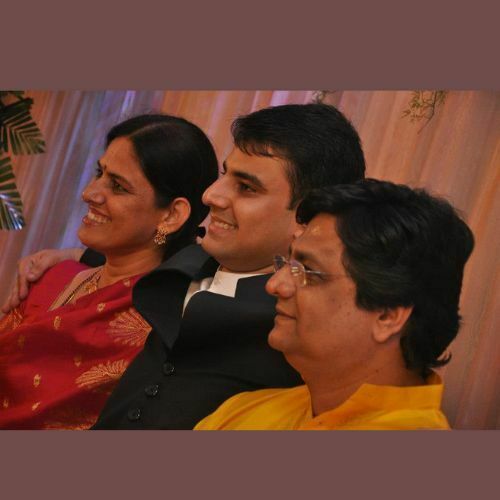 Rajan with his wife and son