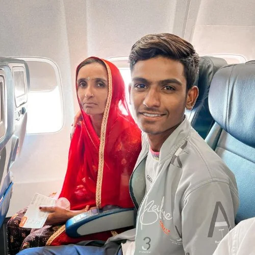 Rupesh Dewasi with his mother