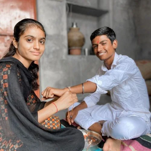 Rupesh Dewasi with his sister