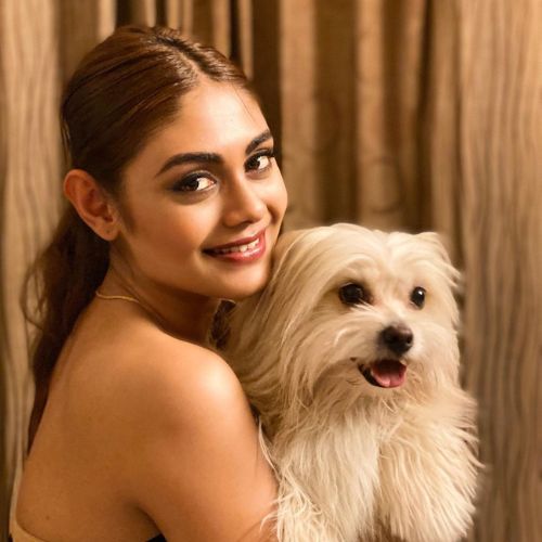 Sreejita with her pet