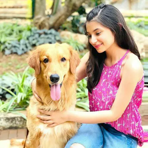 Vaishnavi with her pet