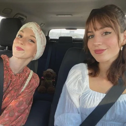 Elena with her sister