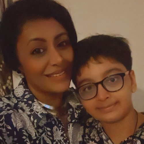 Kashish with her son