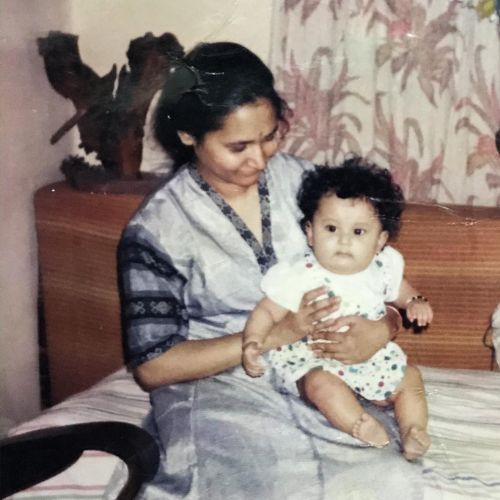 Riya's childhood picture with her mother