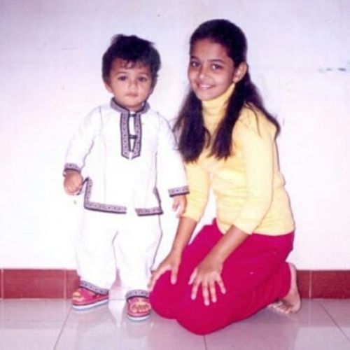 Swathishta Krishnan's childhood photo with her brother