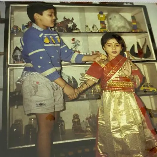 Tina's childhood picture with her brother