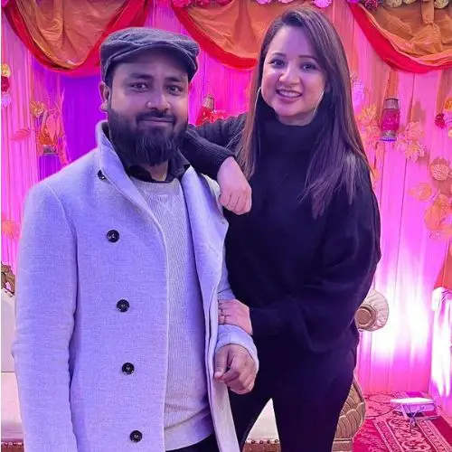 Aparna with her husband Moazzam Ahmad