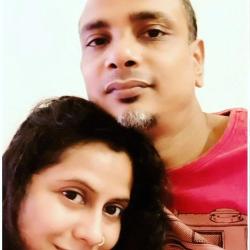 Malini Sengupta with her husband