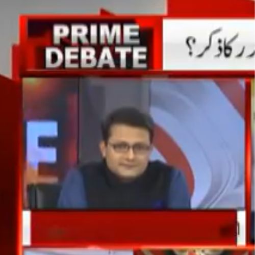 Samir Abbas at set of News 18 Urdu channel popular show Prime Debate