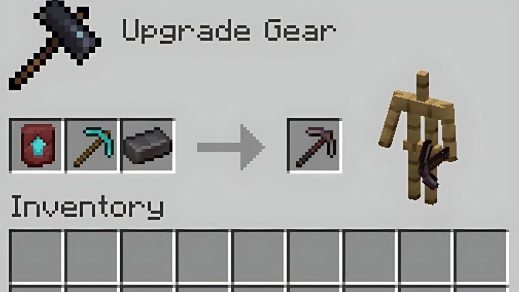 Add Items to Make a Netherite Pickaxe
