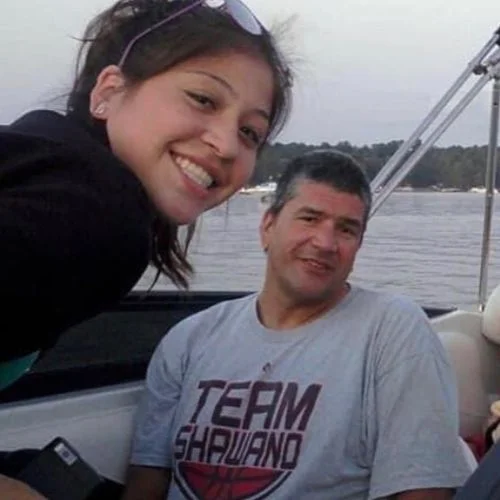 Alaqua Cox with her father