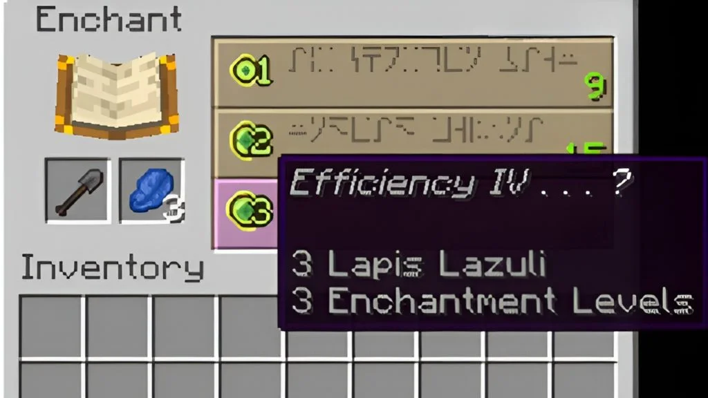 Enchant the Netherite Shovel